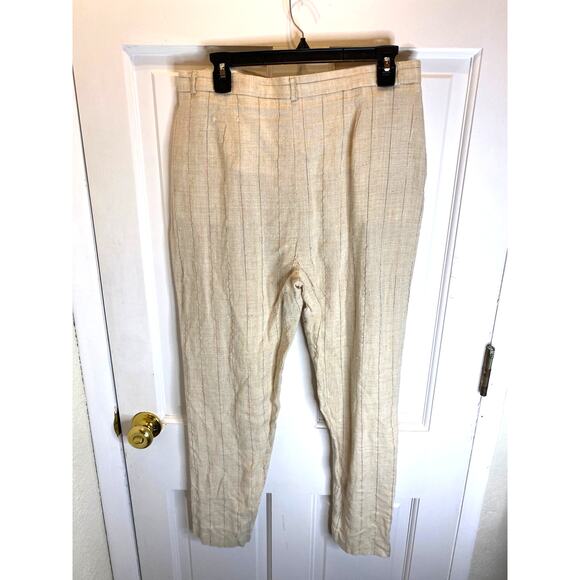 VINTAGE X LORD ISAAC for her Linen Striped Rainbow Pants Beach Large - Picture 3 of 7